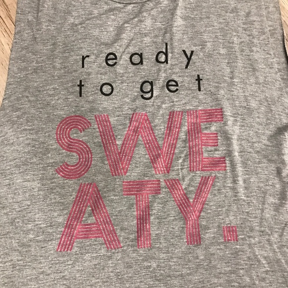 House of Tens “Get Ready To Get Sweaty” Muscle Tank | Gray | Size M | New - Picture 3 of 5